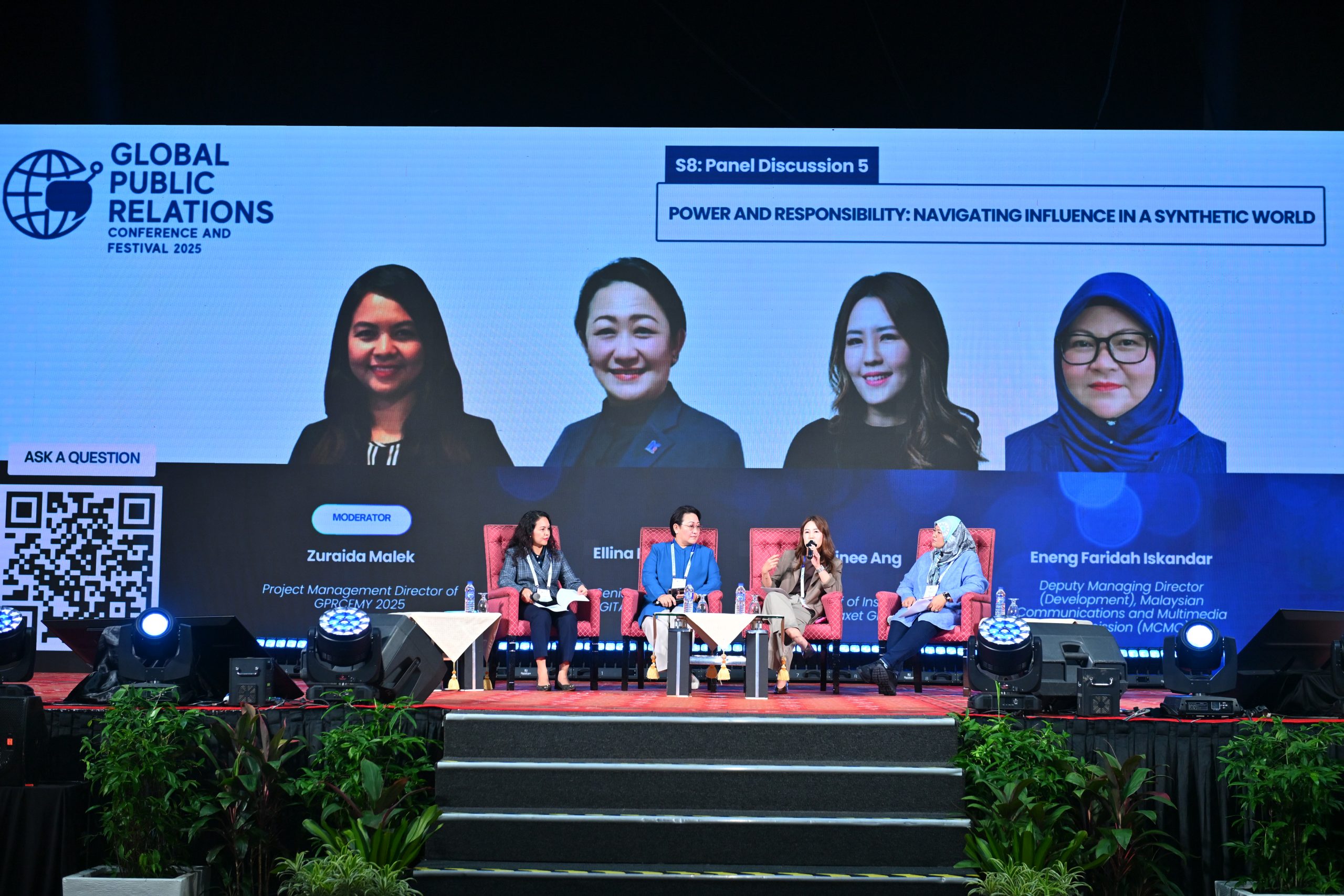 Panel discussion at the Global Public Relations Conference & Festival (GPRCF) 2025 featuring Dataxet Malaysia Chief of Insight Rainee Ang.